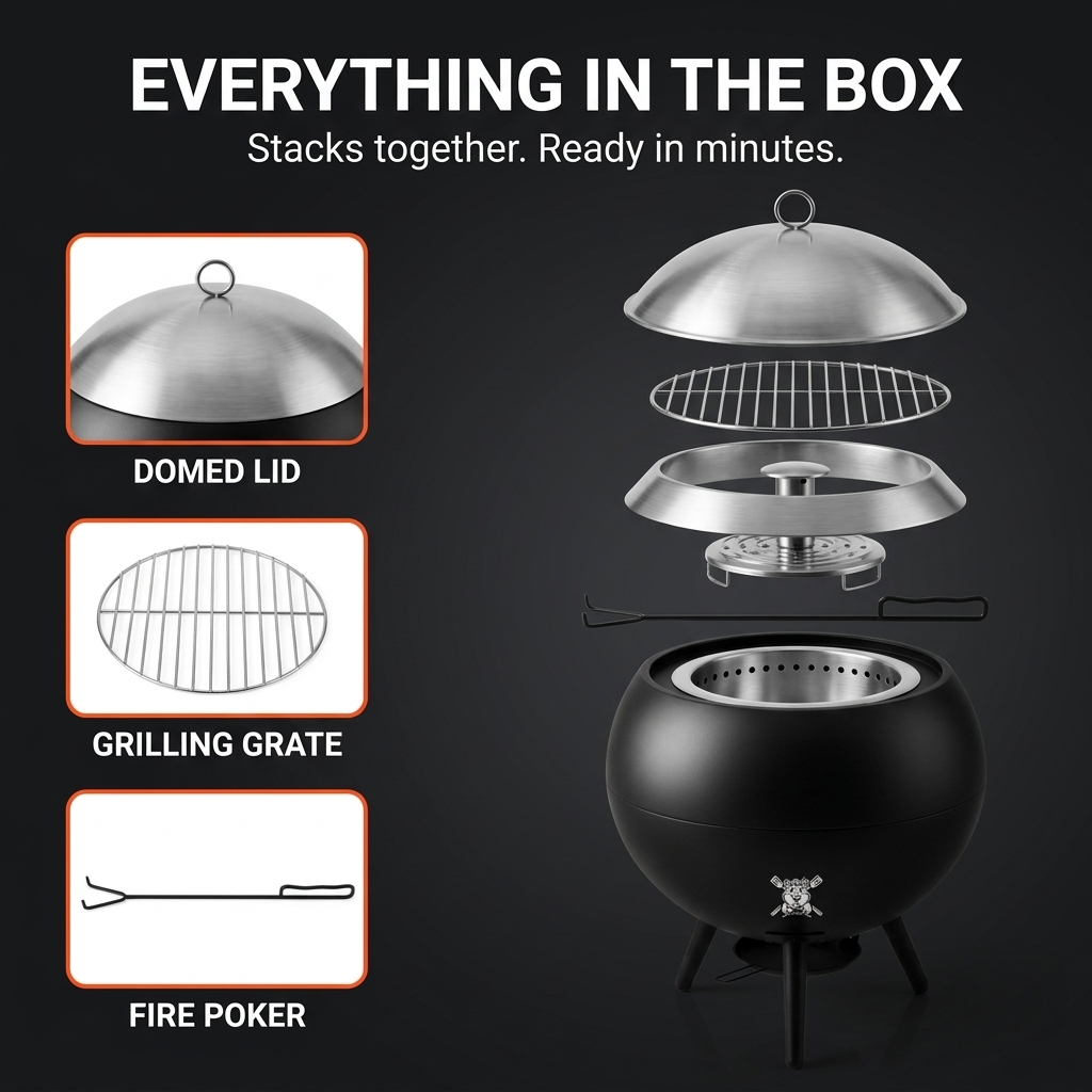 The Orb - Sphere Fire Pit & Grill