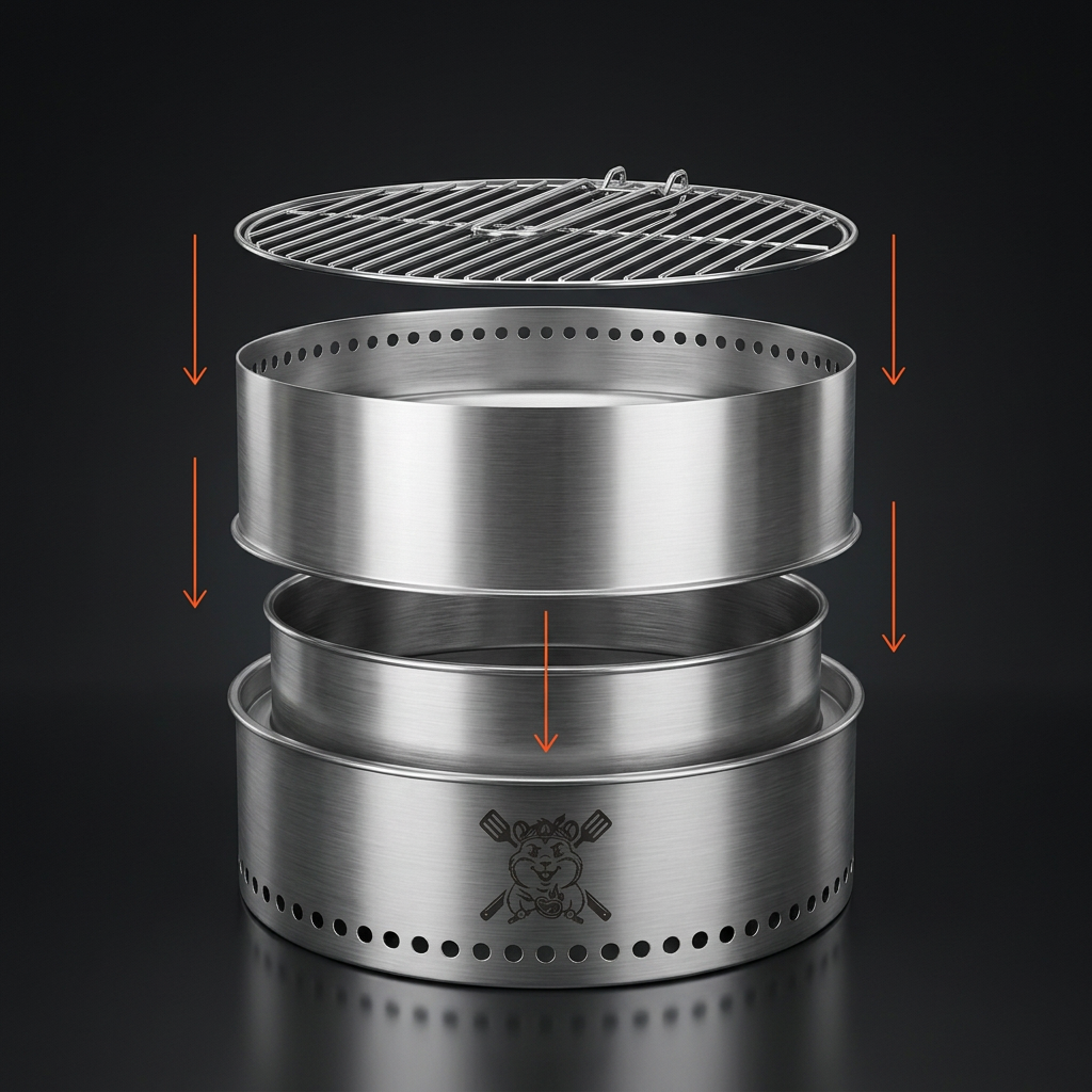 Ferro - Stainless Smokeless Fire Pit & Grill