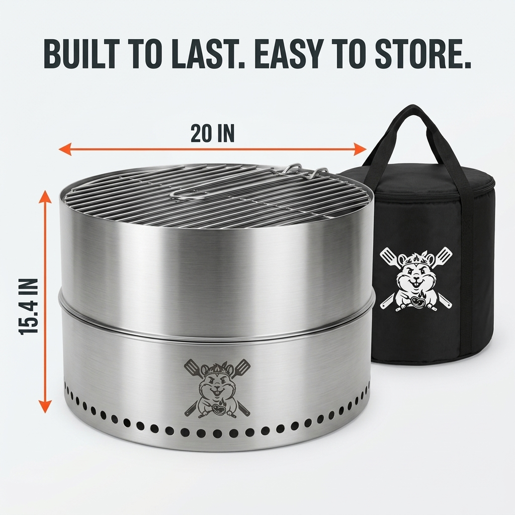 Ferro - Stainless Smokeless Fire Pit & Grill