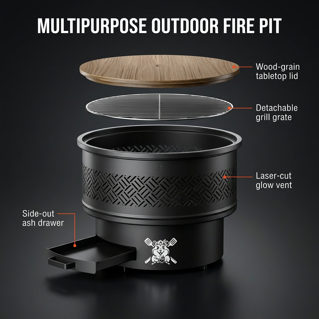 Luma - Grill, Fire Pit & Table