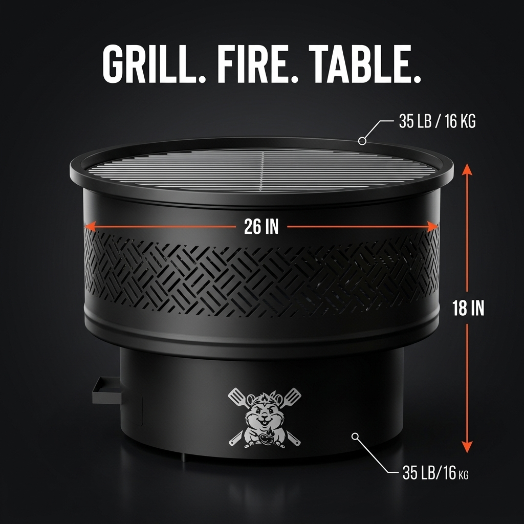 Luma - Grill, Fire Pit & Table